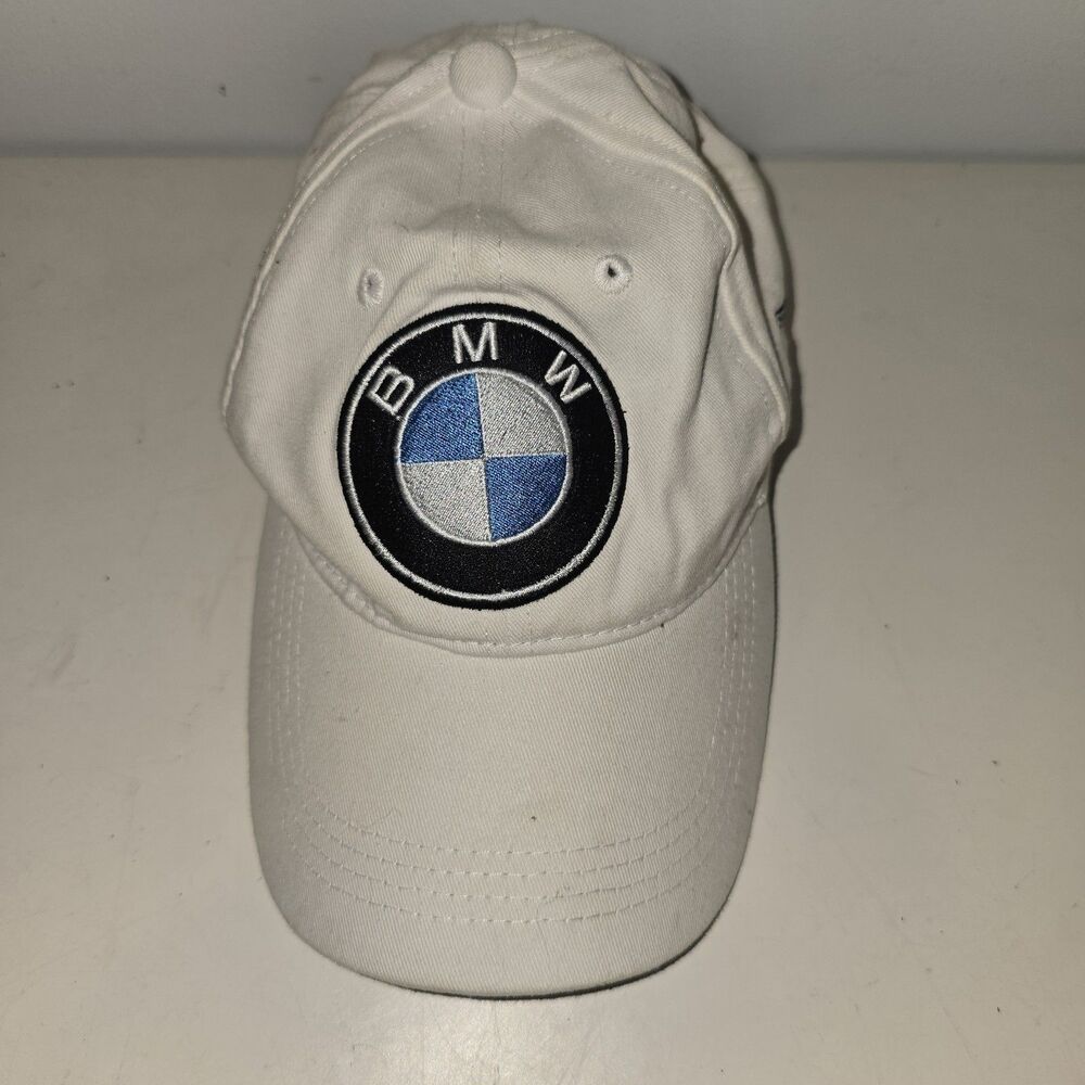 BMW White Hat With Large Logo BMW Adjustable